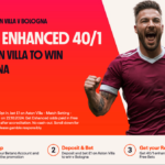 Betano Sign-Up Offer: Get An Enhanced 40/1 For Aston Villa To Win v Bologna